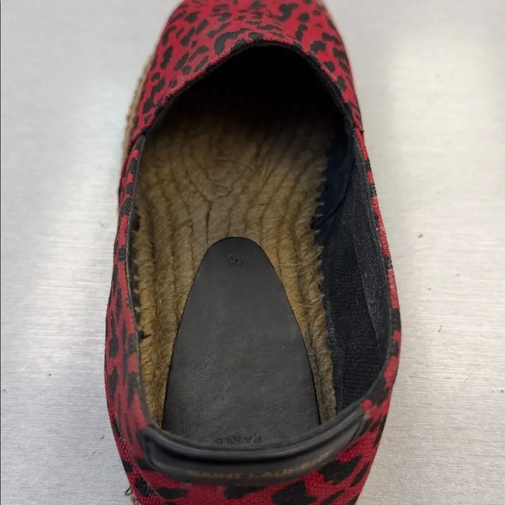 Saint Laurent Red and Black Espadrilles